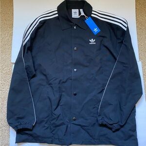 Adidas Originals Mesh Coach Jacket New Mens Lg Oversized